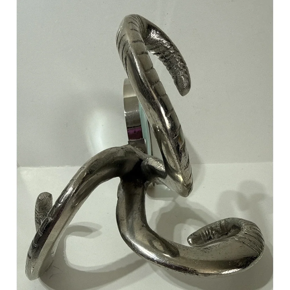 Octopus Tentacles Desk Magnifying Glass‎ Silver Pewter Textured Bookshelf Decor